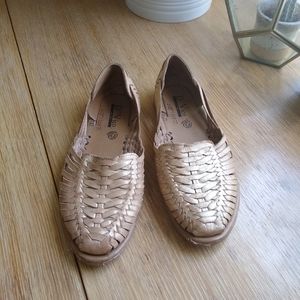 Gold leather Huarache sandals